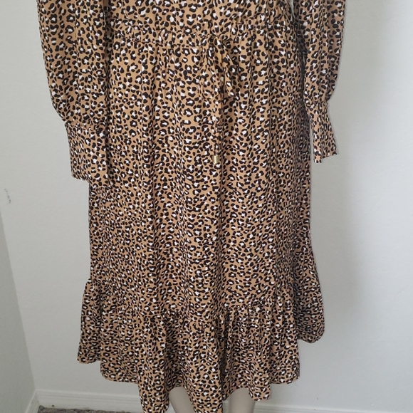 Talbots leopard dress Womens Size 2 Talbots Midi Long Sleeve - Picture 7 of 11